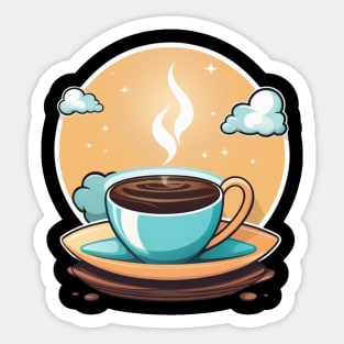 Hot coffee cup with steam Sticker